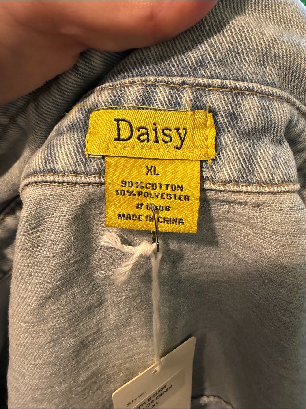 Daisy Light Blue Denim Jacket with Multicolor Patches - Picture 6 of 6